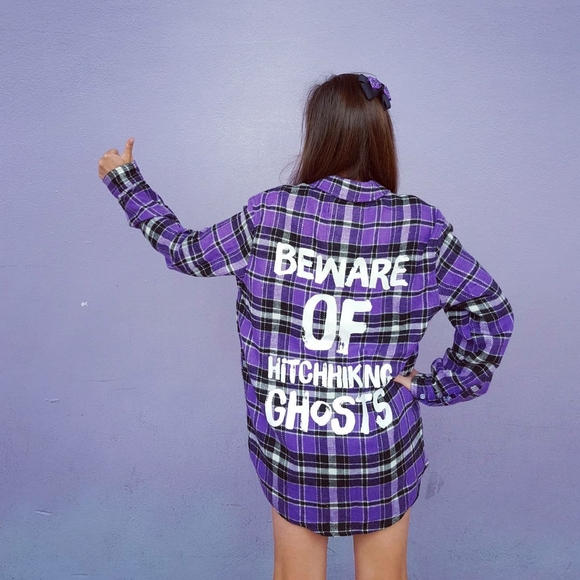 Cakeworthy Disney Haunted Mansion Hitchhiking Ghosts Flannel - Picture 4 of 4